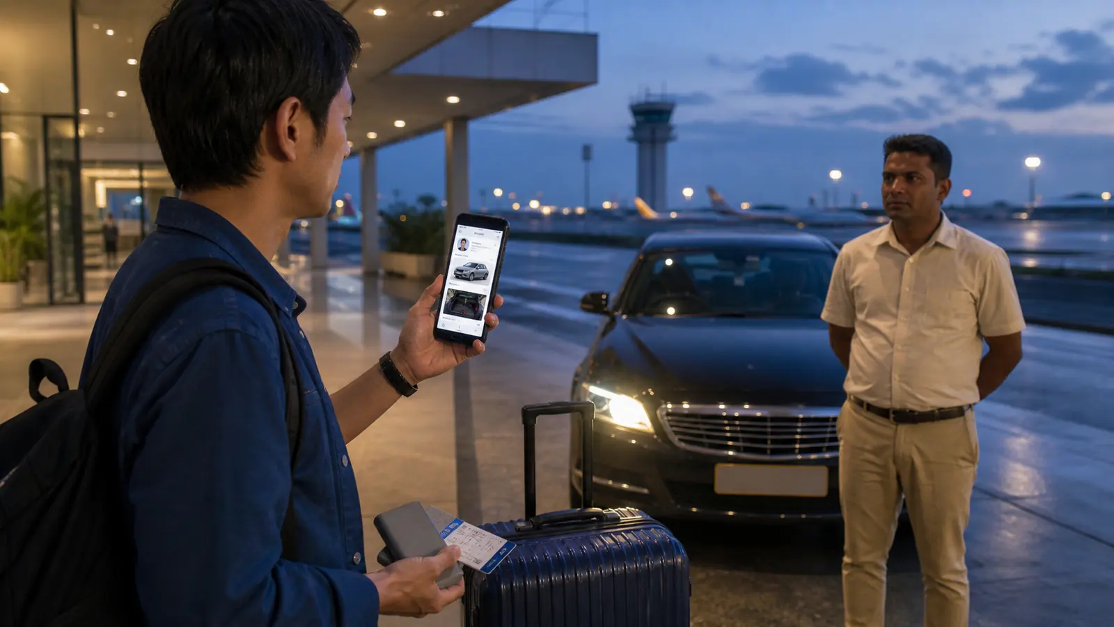 空港や早朝は、予約記録と運転手・車両・荷物容量を現地で照合します。