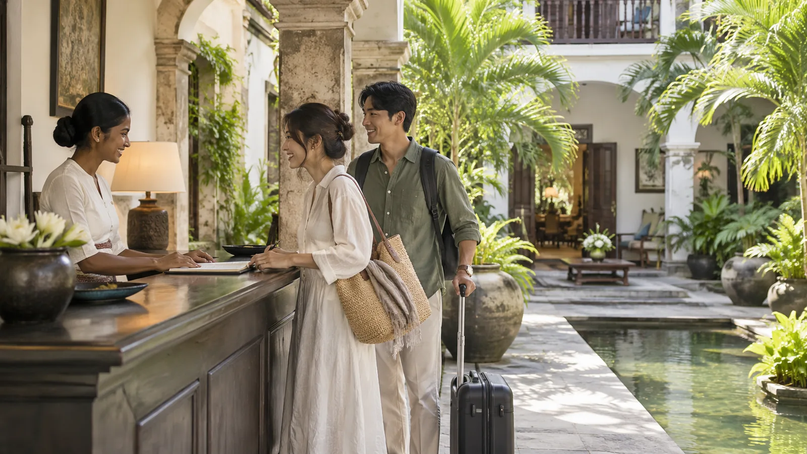 海辺や旅先のホテルで過ごす休日の生成イメージ